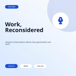 Podcast Premiere Cover — Clear Blue — editable white creator template, instagram post