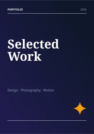 Portfolio Cover — editable blue creator template, a4 print