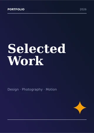 Portfolio Cover — editable blue creator template, a4 print