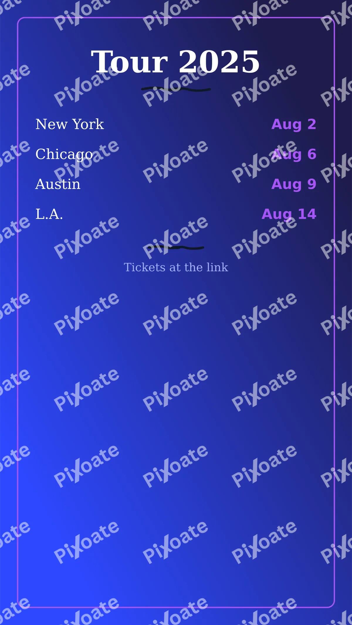 Tour Dates Tour Dates — editable blue creator template, story / reel
