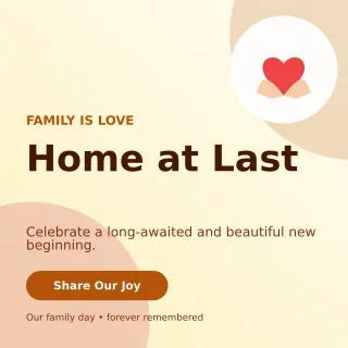 Aurora Adoption Welcome Square Post — editable white family announcement template, instagram post