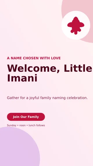 Aurora Baby Naming Day Story — editable white family announcement template, story / reel