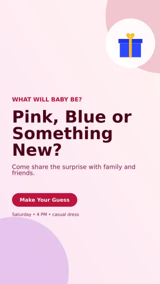 Aurora Gender Reveal Story — editable white family announcement template, story / reel