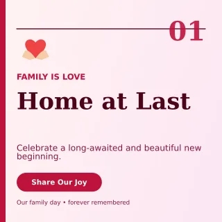 Editorial Adoption Welcome Square Post — editable white family announcement template, instagram post