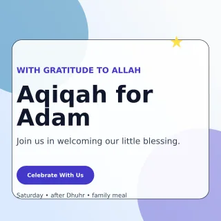 Glass Aqiqah Invitation Square Post — editable white family announcement template, instagram post