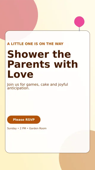 Glass Baby Shower Story — editable white family announcement template, story / reel