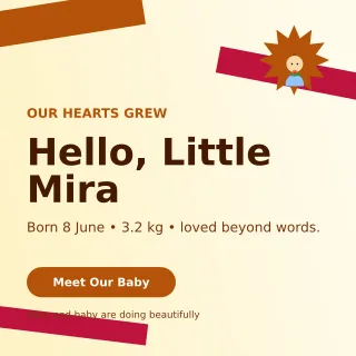 Kinetic Birth Announcement Square Post — editable white family announcement template, instagram post