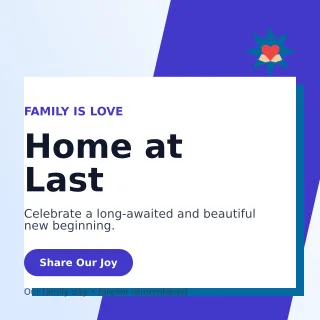 Neo Adoption Welcome Square Post — editable white family announcement template, instagram post