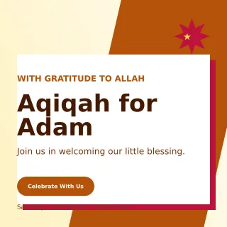 Neo Aqiqah Invitation Square Post — editable white family announcement template, instagram post