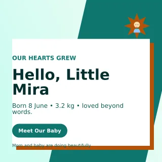 Neo Birth Announcement Square Post — editable white family announcement template, instagram post