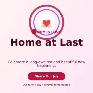 Orbit Adoption Welcome Square Post — editable white family announcement template, instagram post