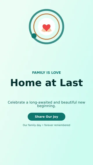 Orbit Adoption Welcome Story — editable white family announcement template, story / reel