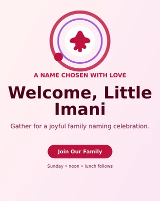Orbit Baby Naming Day Portrait Post — editable white family announcement template, instagram portrait