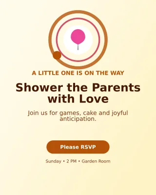 Orbit Baby Shower Portrait Post — editable white family announcement template, instagram portrait