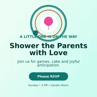 Orbit Baby Shower Square Post — editable white family announcement template, instagram post