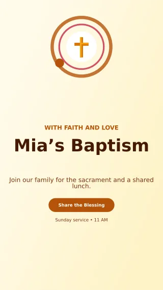 Orbit Baptism Invitation Story — editable white family announcement template, story / reel