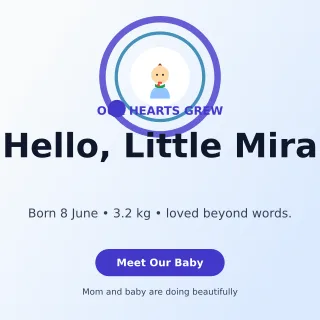 Orbit Birth Announcement Square Post — editable white family announcement template, instagram post
