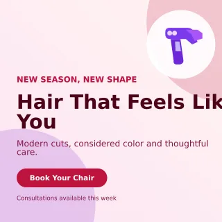 Aurora Hair Salon Square Post — editable white beauty and fashion template, instagram post