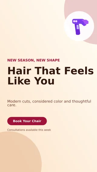 Aurora Hair Salon Story — editable white beauty and fashion template, story / reel