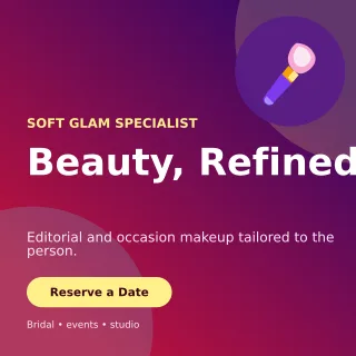 Aurora Makeup Artist Square Post — editable purple beauty and fashion template, instagram post