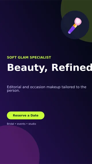 Aurora Makeup Artist Story — editable black beauty and fashion template, story / reel