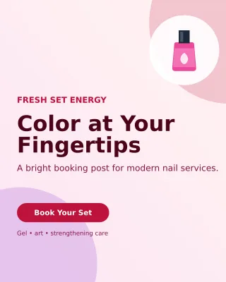 Aurora Nail Studio Portrait Post — editable white beauty and fashion template, instagram portrait