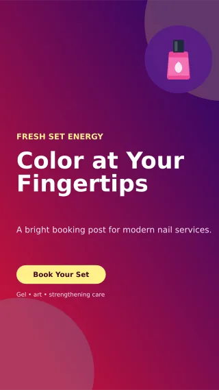 Aurora Nail Studio Story — editable purple beauty and fashion template, story / reel