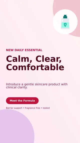 Aurora Skincare Launch Story — editable white beauty and fashion template, story / reel