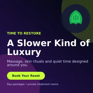 Aurora Spa Retreat Square Post — editable black beauty and fashion template, instagram post