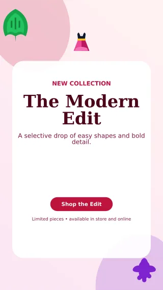 Botanical Fashion Boutique Story — editable white beauty and fashion template, story / reel