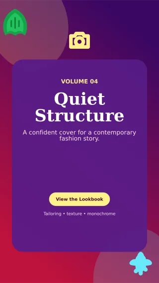 Botanical Fashion Lookbook Story — editable purple beauty and fashion template, story / reel