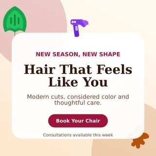 Botanical Hair Salon Square Post — editable white beauty and fashion template, instagram post