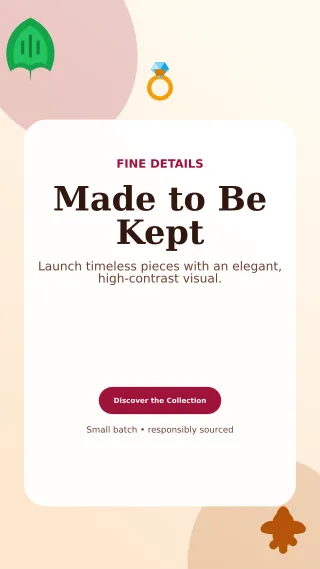 Botanical Jewelry Collection Story — editable white beauty and fashion template, story / reel