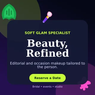 Botanical Makeup Artist Square Post — editable black beauty and fashion template, instagram post