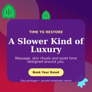 Botanical Spa Retreat Square Post — editable purple beauty and fashion template, instagram post