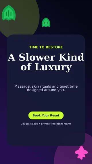 Botanical Spa Retreat Story — editable black beauty and fashion template, story / reel