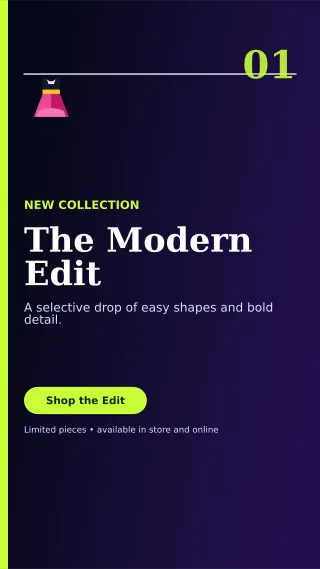 Editorial Fashion Boutique Story — editable black beauty and fashion template, story / reel