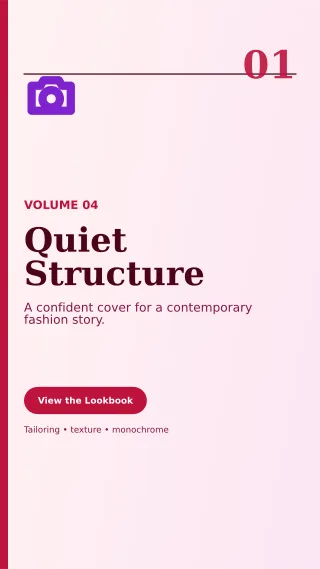Editorial Fashion Lookbook Story — editable white beauty and fashion template, story / reel