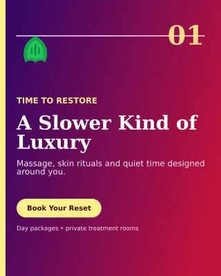 Editorial Spa Retreat Portrait Post — editable purple beauty and fashion template, instagram portrait