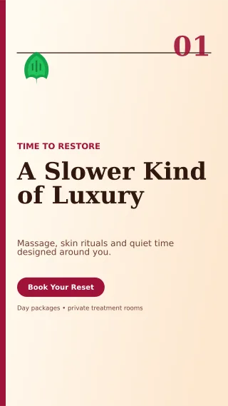 Editorial Spa Retreat Story — editable white beauty and fashion template, story / reel