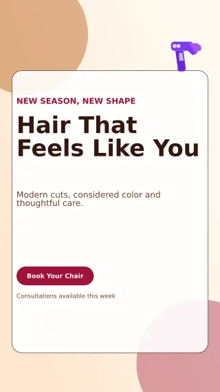 Glass Hair Salon Story — editable white beauty and fashion template, story / reel