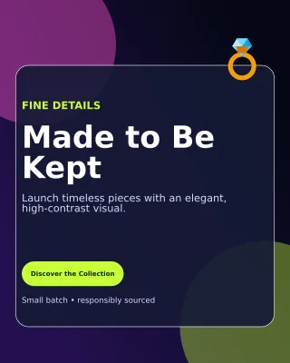 Glass Jewelry Collection Portrait Post — editable black beauty and fashion template, instagram portrait