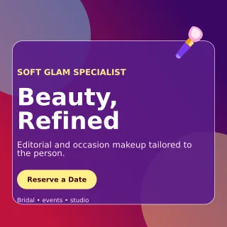 Glass Makeup Artist Square Post — editable purple beauty and fashion template, instagram post