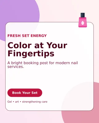 Glass Nail Studio Portrait Post — editable white beauty and fashion template, instagram portrait