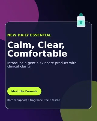 Glass Skincare Launch Portrait Post — editable black beauty and fashion template, instagram portrait