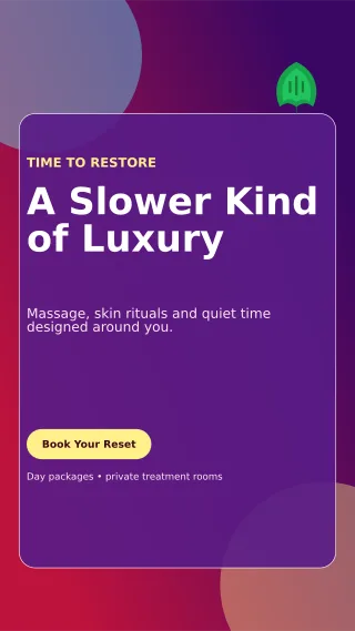 Glass Spa Retreat Story — editable purple beauty and fashion template, story / reel