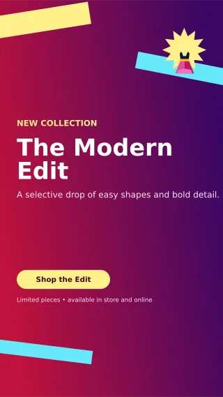Kinetic Fashion Boutique Story — editable purple beauty and fashion template, story / reel