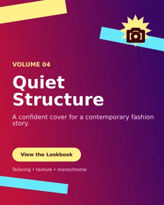 Kinetic Fashion Lookbook Portrait Post — editable purple beauty and fashion template, instagram portrait