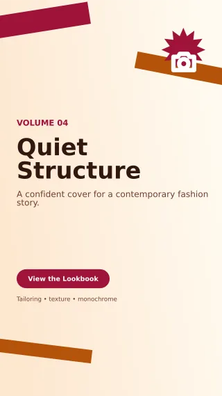 Kinetic Fashion Lookbook Story — editable white beauty and fashion template, story / reel