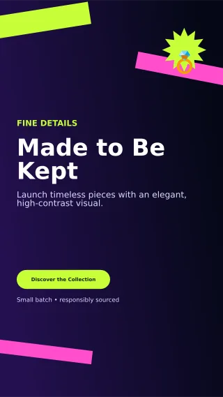Kinetic Jewelry Collection Story — editable black beauty and fashion template, story / reel